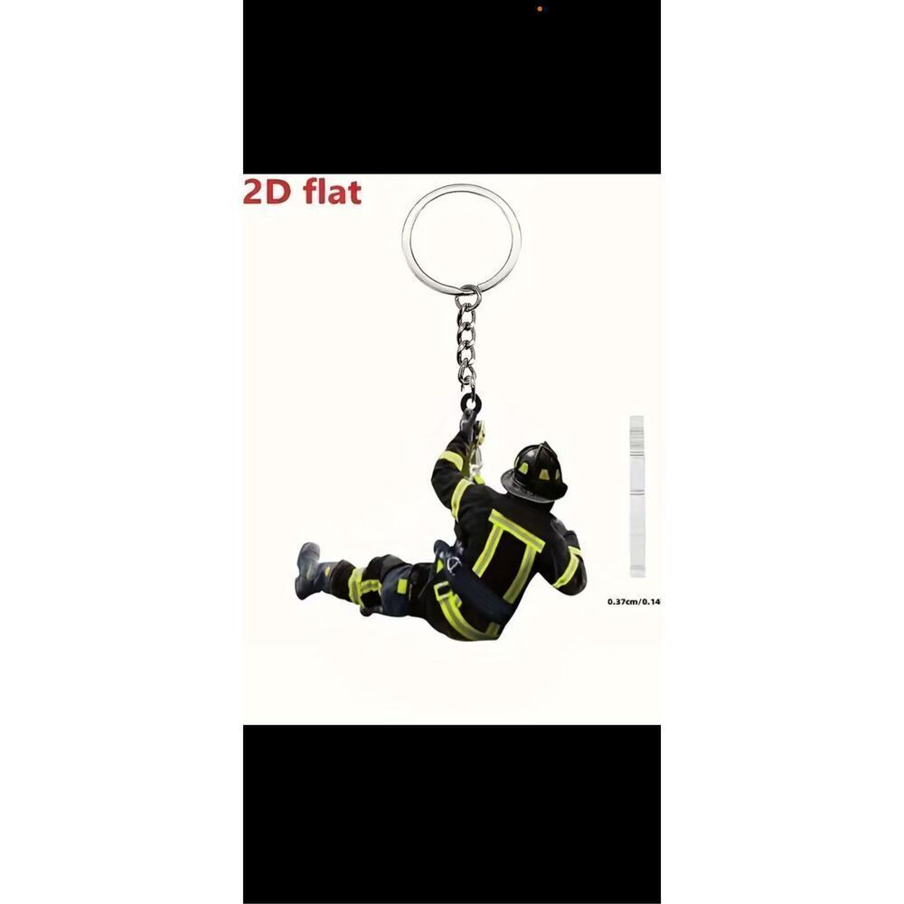 Firefighter Keychain Rescue Fireman Gift Novelty Key Ring